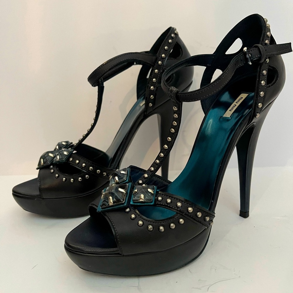 Miu Miu jewel embellished platform sandal
